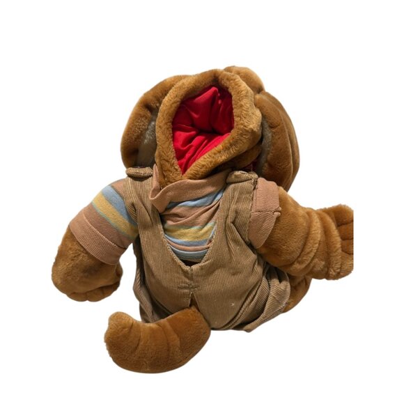 Ganz Wrinkles Plush Dog Hand Puppet Movable Mouth Corduroy Outfit Toy - Picture 4 of 10